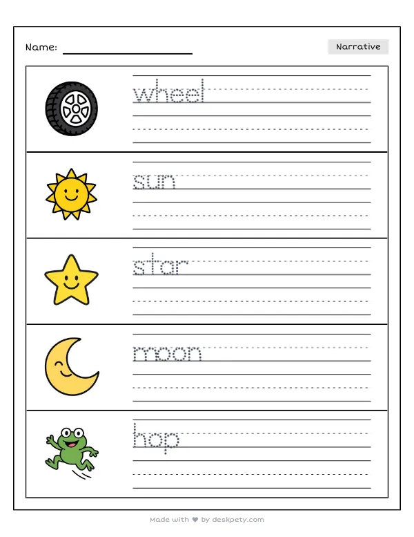 A space station shaped like a giant wheel slowly turning in orbit — real worksheet preview with word bank and writing lines