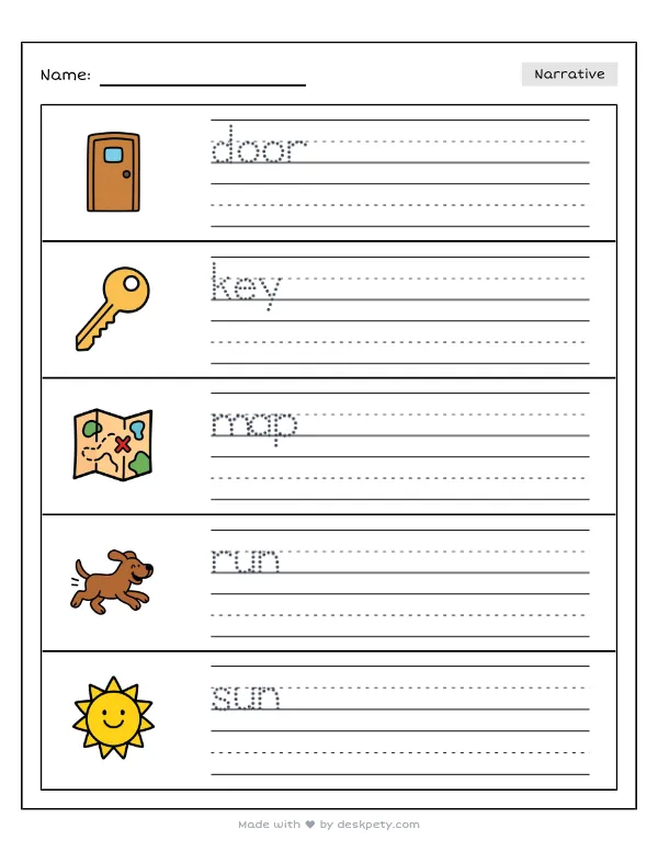 If I discovered a secret door leading to a magical world — real worksheet preview with word bank and writing lines