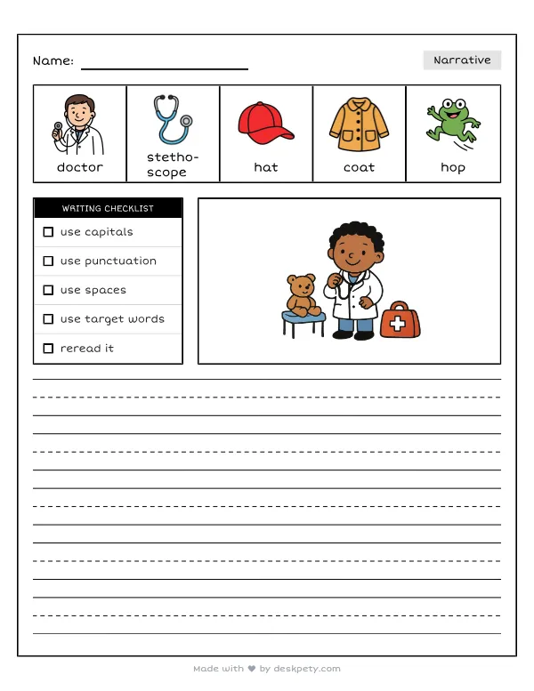 Exactly what I want to be when I grow up — real worksheet preview with word bank and writing lines