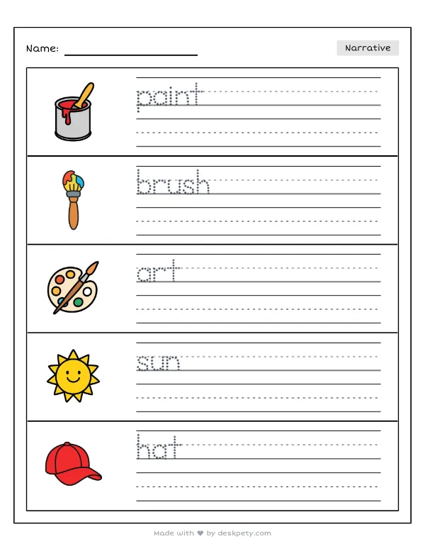 Doing something that I am really, really good at doing — real worksheet preview with word bank and writing lines