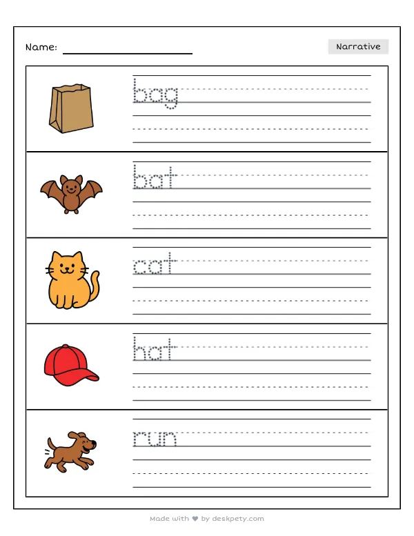 Trick-or-treating around the neighborhood in the dark — real worksheet preview with word bank and writing lines