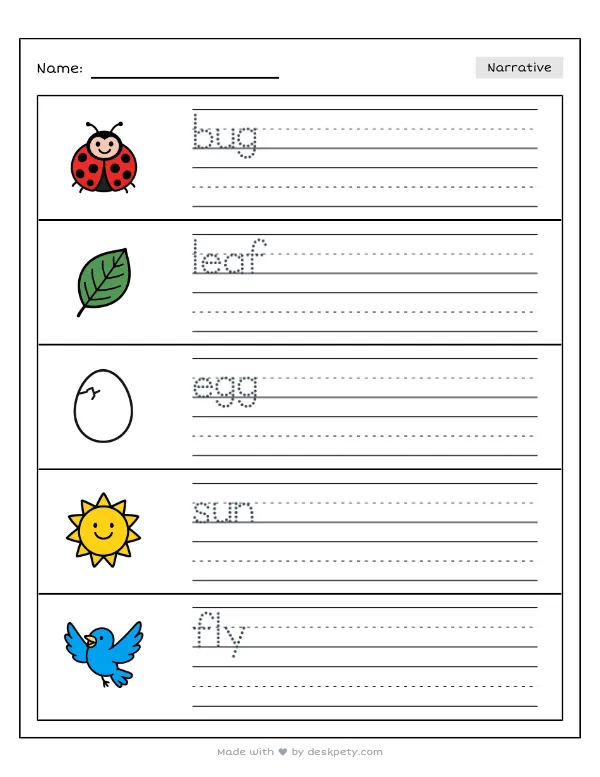 The amazing life cycle of a red and black spotted ladybug — real worksheet preview with word bank and writing lines