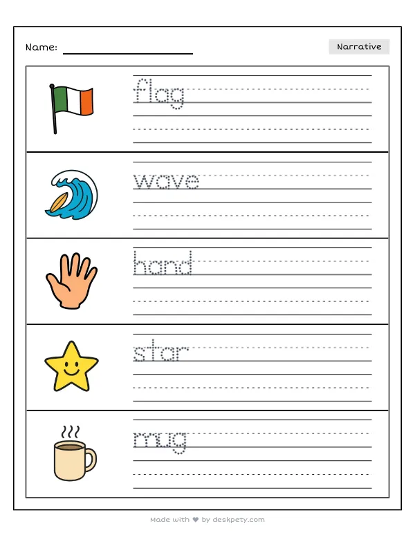 Free printable K-1 narrative writing prompt worksheet - Being a helpful citizen in our country means with word bank and handwriting lines (page 1 of 5)