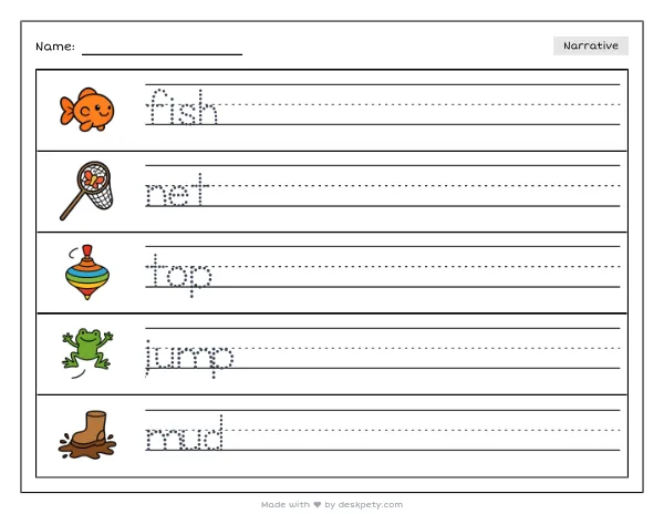 Free printable Kindergarten write and draw worksheet - Sea creatures need clean oceans so they can tracing sentence and coloring page