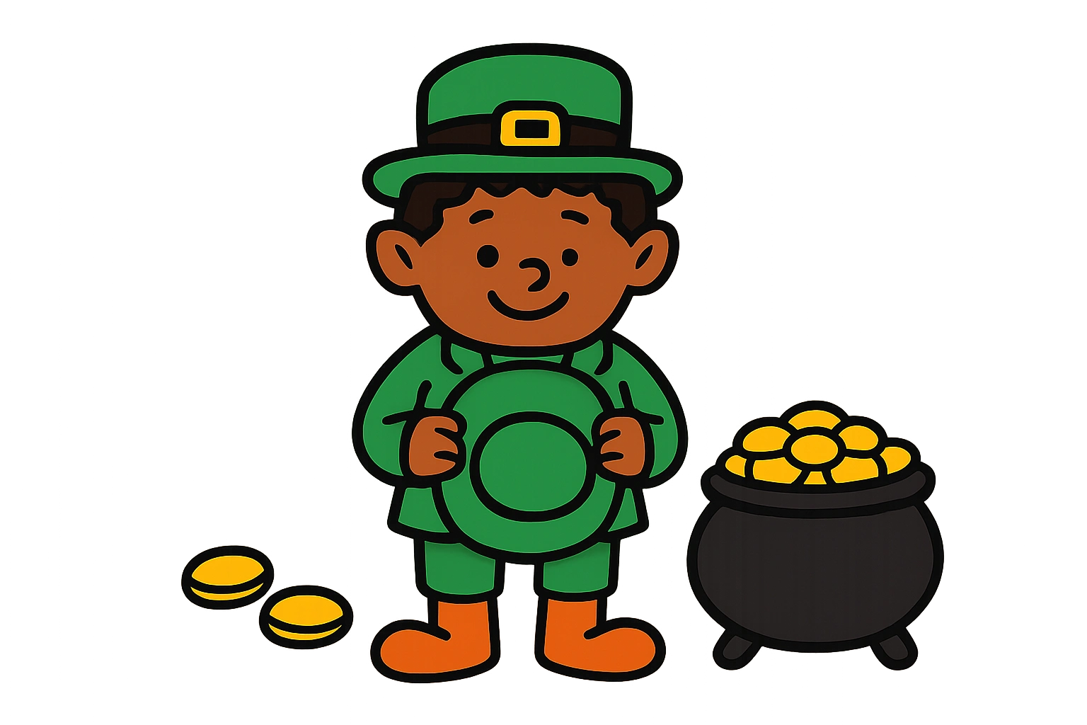 A leprechaun's green hat has a illustration for a no-prep writing prompt worksheet