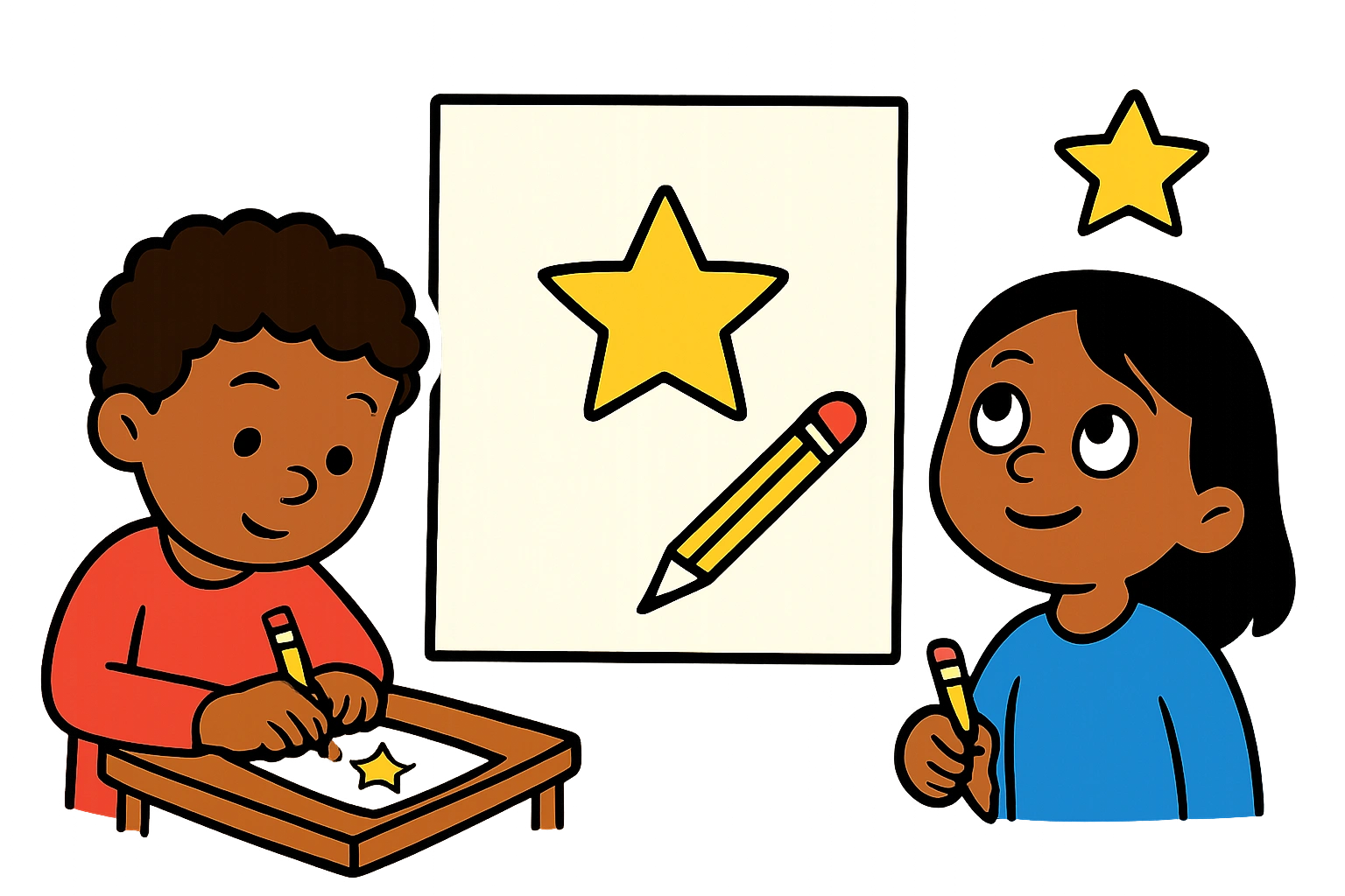 The new year feels special and fresh because illustration for a no-prep writing prompt worksheet
