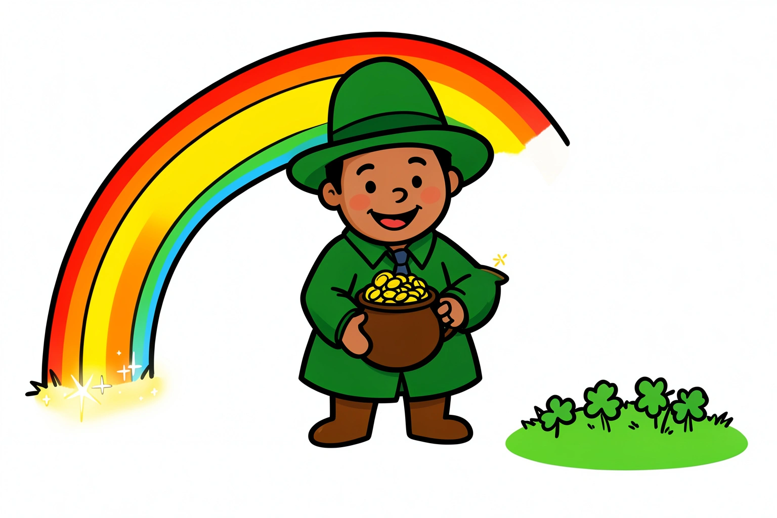 At the end of the rainbow there is a illustration for a no-prep writing prompt worksheet